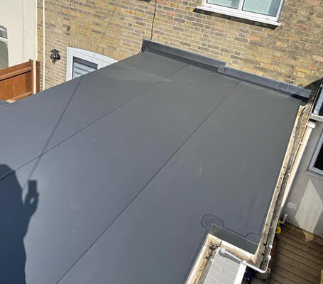 Flat roof on an extension in Cambridgeshire